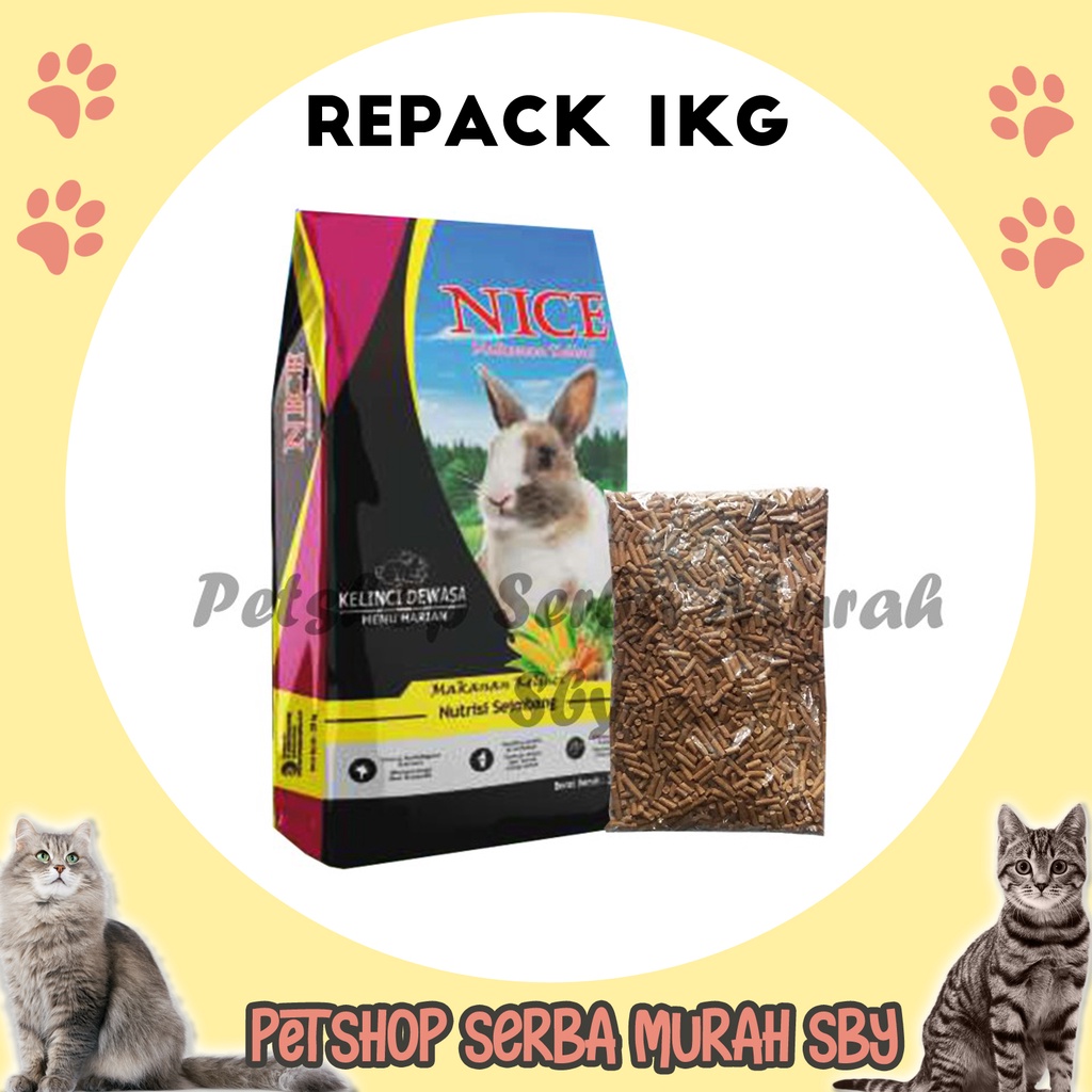 Nice Adult Rabbit Repack 1Kg - Makanan Kering Kelinci Dewasa