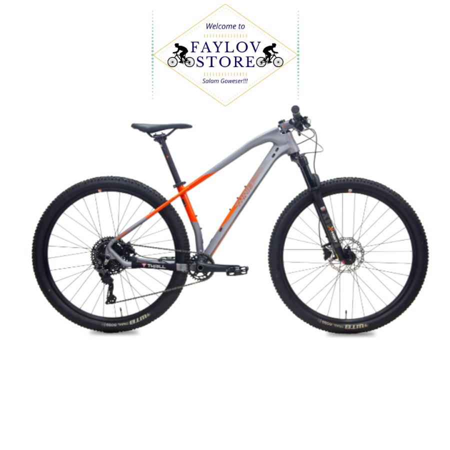 SEPEDA GUNUNG MTB THRILL AGENT RAVAGE AL 4.0 29 X 16 BA MT GREY ORANGE