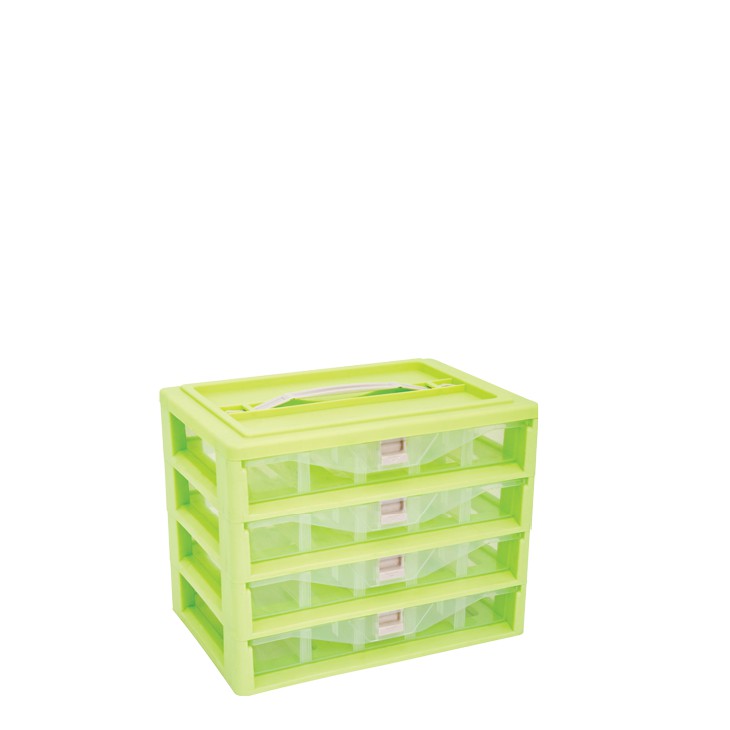 LACI MINI CONTAINER 20 SEKAT SUSUN 4 GREEN LEAF 7912 AC4 / BOX CONTAINER KOTAK OBAT P3K SERBAGUNA