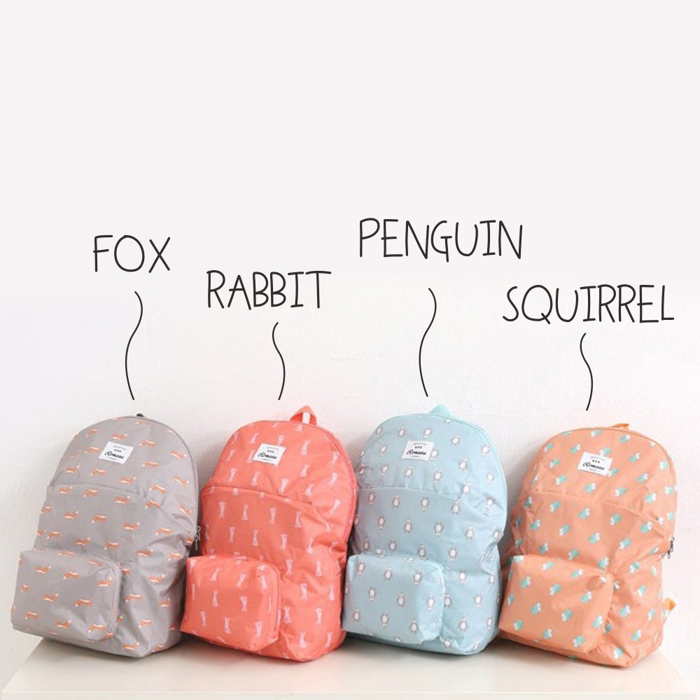 FOLDABLE BACKPACK RANSEL ANIMAL TAS LIPAT ANIMAL - BGB-58