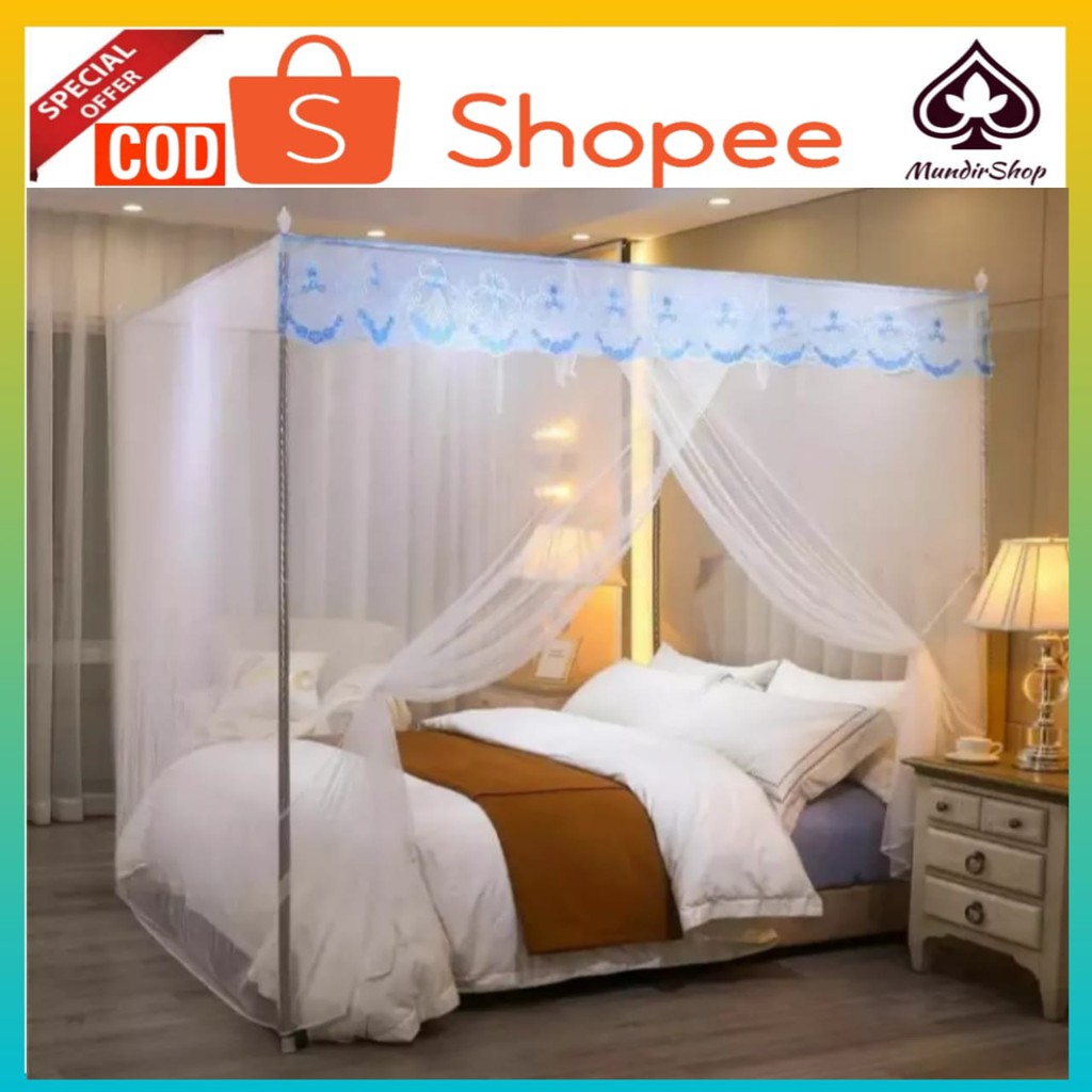 Kelambu Nyamuk Jumbo Klambu Kamar Tidur Dewasa Kotak Lipat Gantung