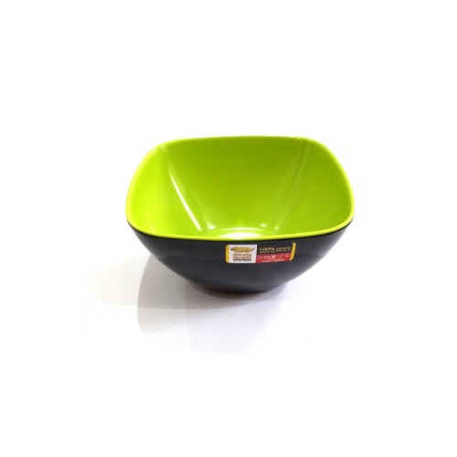 W55A7 Mangkok Melamin Kotak Golden Dragon - Mangkok 5,5 inc Hijau Stabilo Hitam