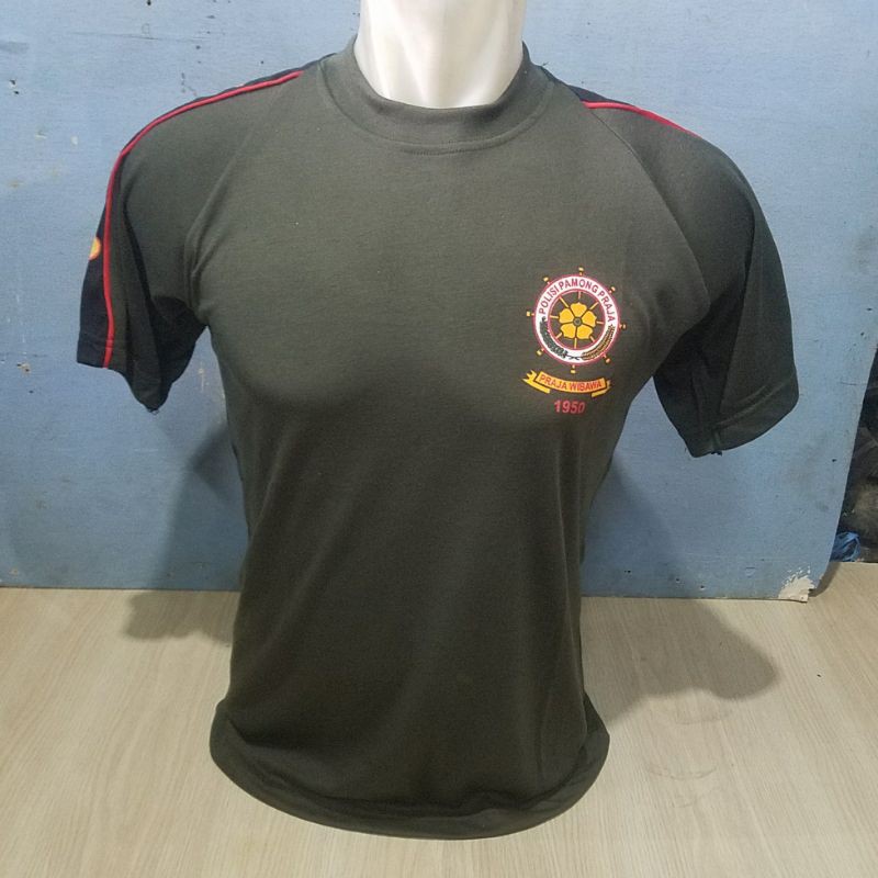 kaos satpol pp kombinasi hijau