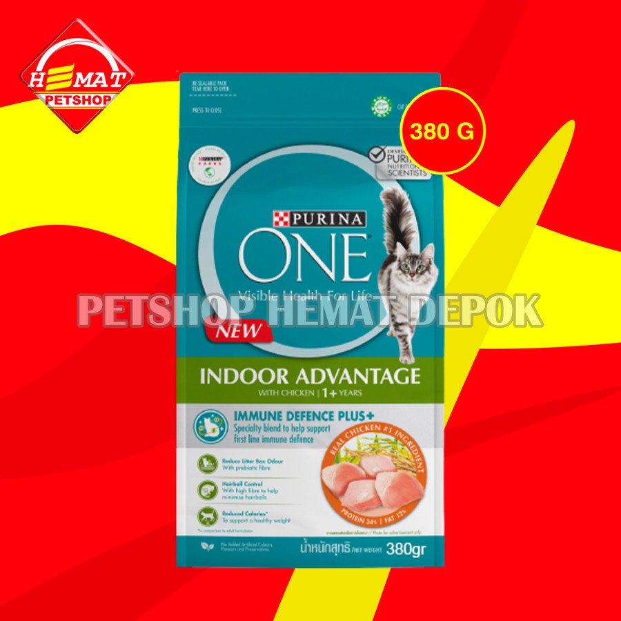 Purina One Makanan Kucing Dewasa Rumahan Cat Food Indoor Chicken 380GR