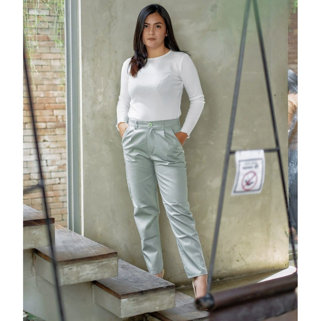 BAGGY PANTS PREMIUM AMERICAN DRILL GRADE A CELANA PANJANG WANITA CELANA KANTOR KERJA