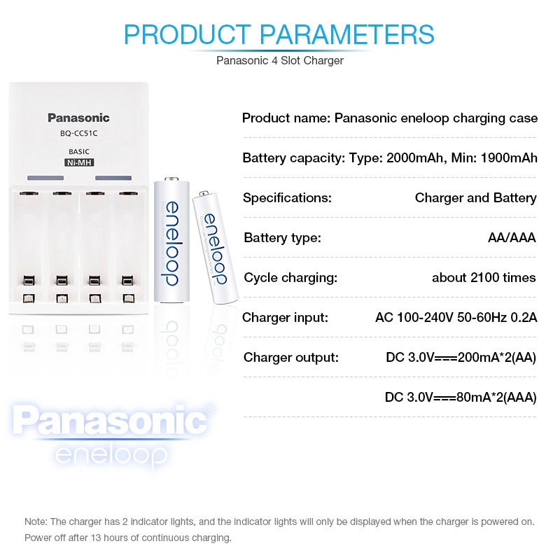 Panasonic eneloop Pengisi Daya Baterai AA/AAA + Baterai Isi Ulang 1.2V AA/AAA NiMH untuk Kamera