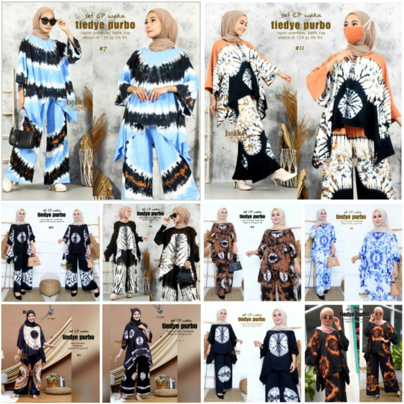 Set CP Waka Tiedye Purbo Rayon Premium Handmade