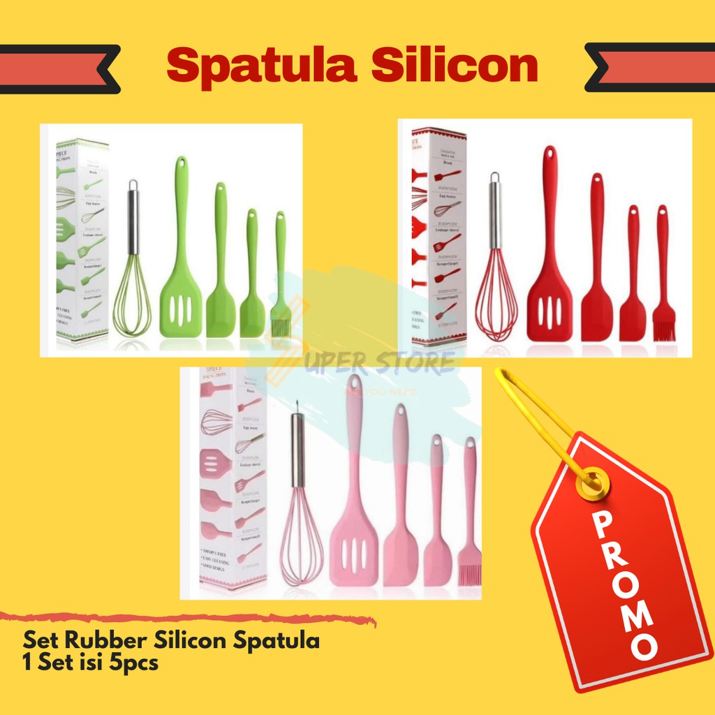 Spatula Rubber Set.5 / Spatula Silicon / Spatula Silicon Set