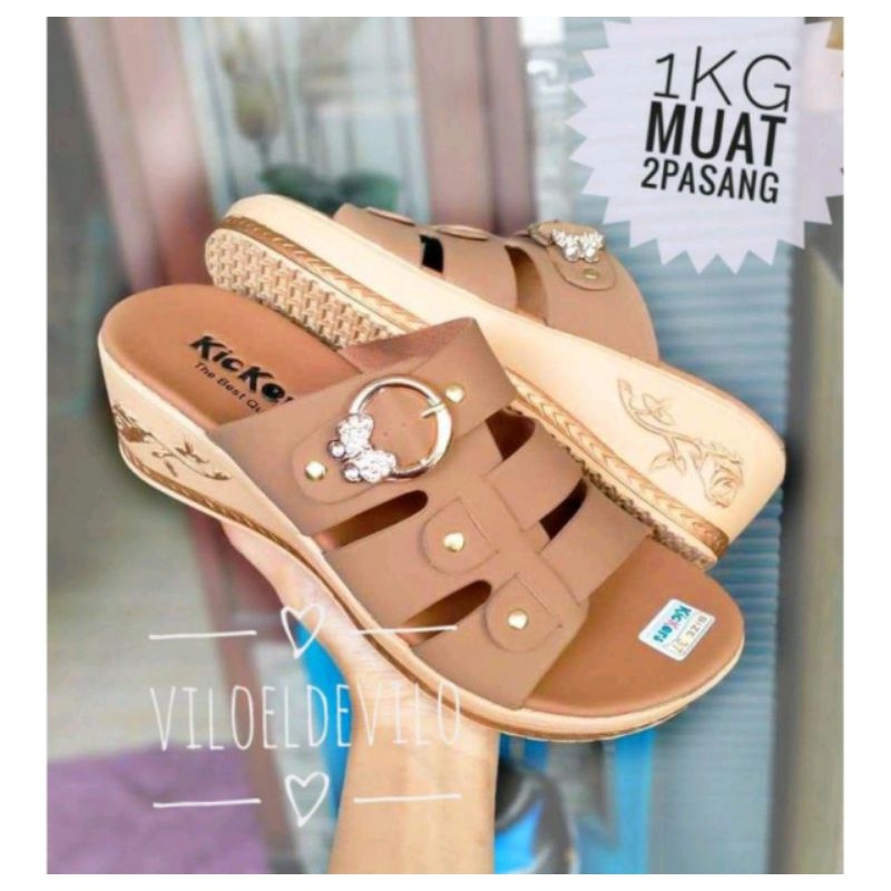 Sandal Wedges Wanita Kickers Sandal Wanita Kikinian Terlaris Sandal Sendal Wanita Terbaru 2022