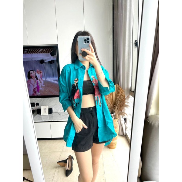 KEMEJA GAMBAR WANITA MV-7766-1 IMPORT