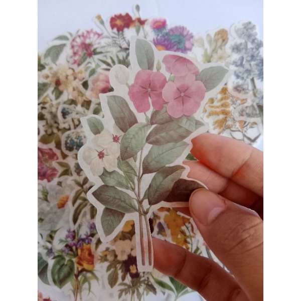 

9 PCS WASHI STICKER FLOWER AESTHETIC FOR DIY/SCRAPBOOK/JOURNALING/JUNK JOURNAL