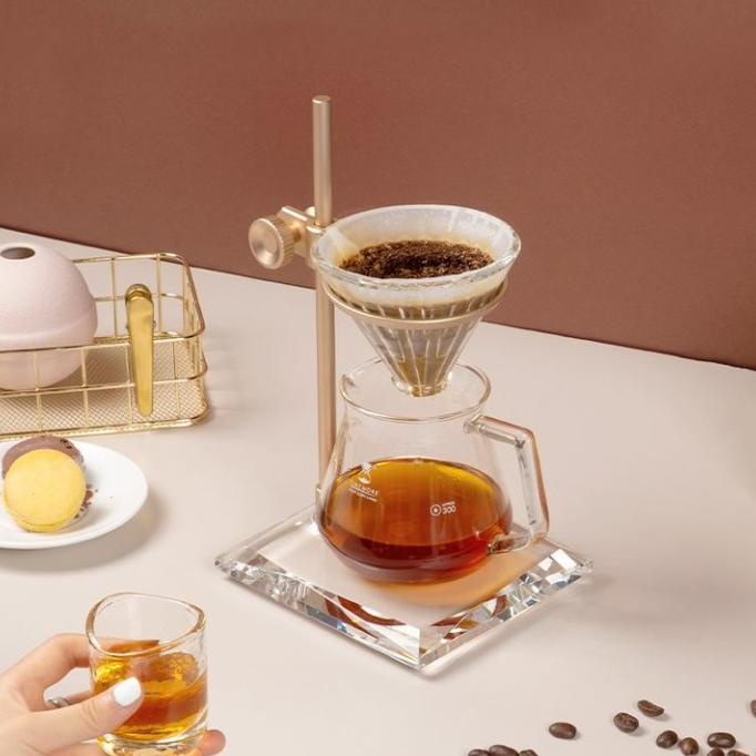 :>:>:>:>] Timemore Muse V60 Dripper Pour Over Stand Brass and Crystal Base