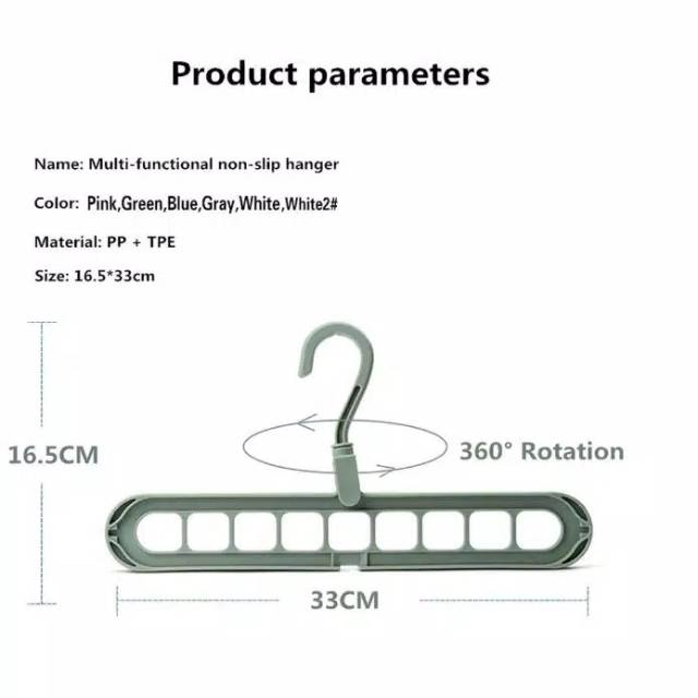 Gantungan baju 360 derajat bs putar ajaib