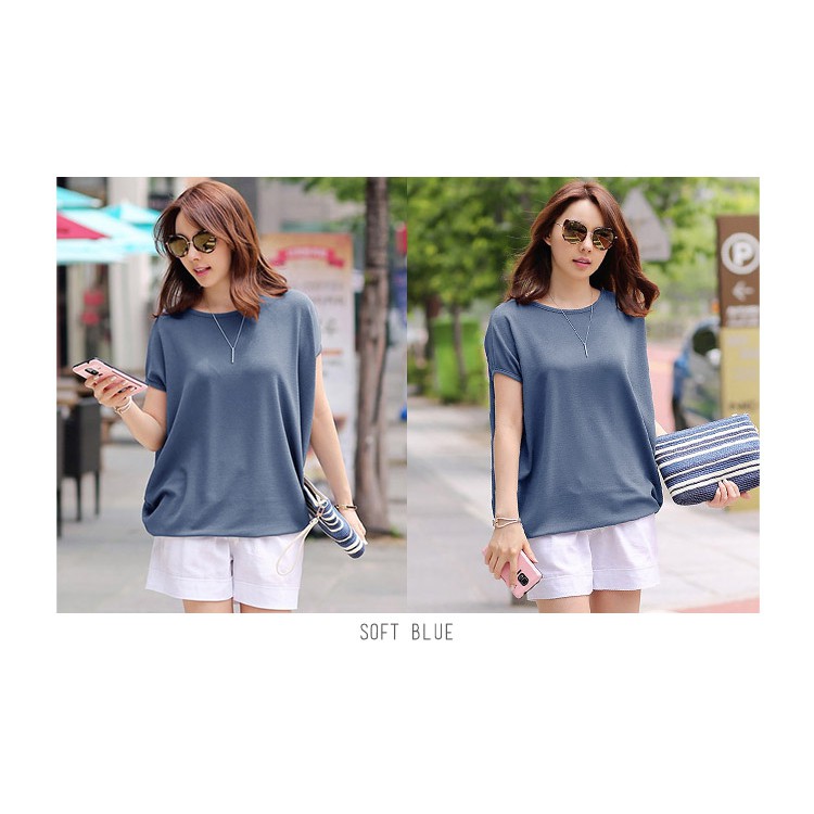 KARAKOREA Steady Loose Fit Tee Baju Atasan Wanita Jumbo