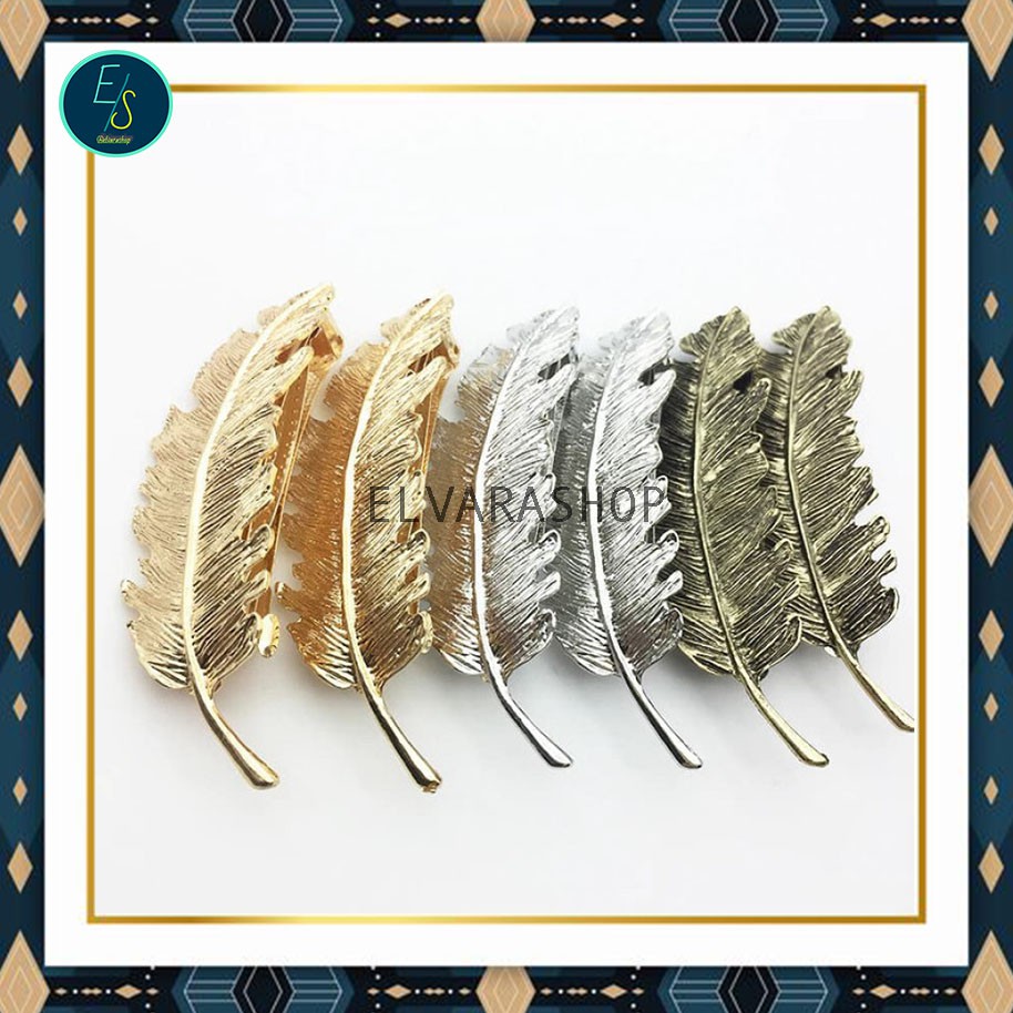 elvarashop-Korea Leaf Hair Pin / Jepit Rambut Daun Gold JR5