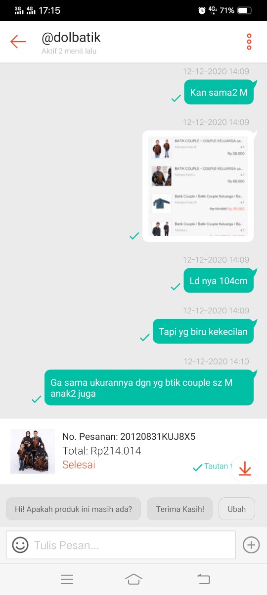 Batik Couple / Batik Couple Keluarga / Batik Jumbo / Sarimbit Keluarga / Baju Batik Marsya Gurdo