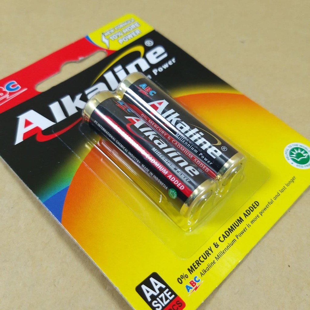 Baterai ABC Alkaline AA LR6 1 set isi 2 pcs - Batrai Bateray ABC Alkaline A2 LR06 2B