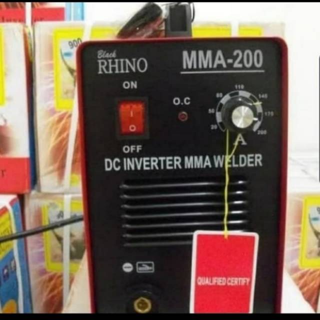 Mesin las inverter tig argon black RHINO DC inverter travo las HT 200A