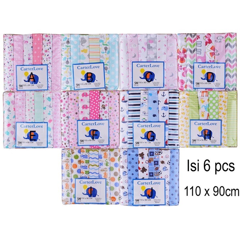 Carterlove Bedong MURAH Super Jumbo 6 in 1 - Bedong Flannel Jumbo