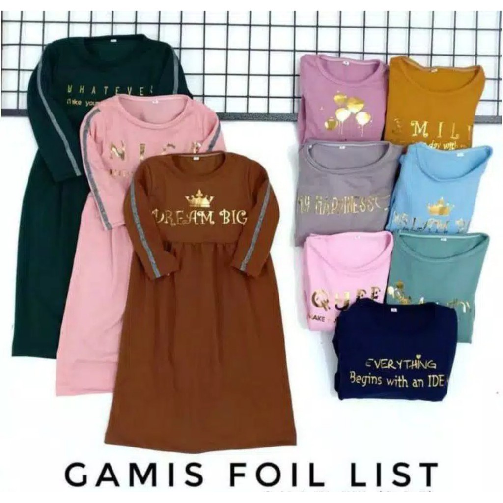 GAMIS ANAK BABYTERRY FOIL SIZE 2-8TH RANDOM/ OSHBOSS-4