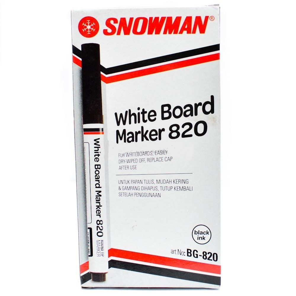 

Spidol Snowman White Board 820 Hitam - Isi 12