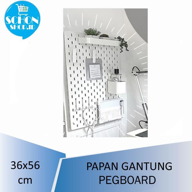

Papan Berlubang Kayu Pegboard SKDIS 36x56 cm Putih / Coklat - Putih