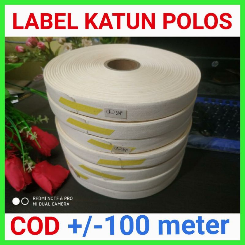 

Label Katun Hitam 2cm 2,5cm 3cm Pita Lebel Premium
