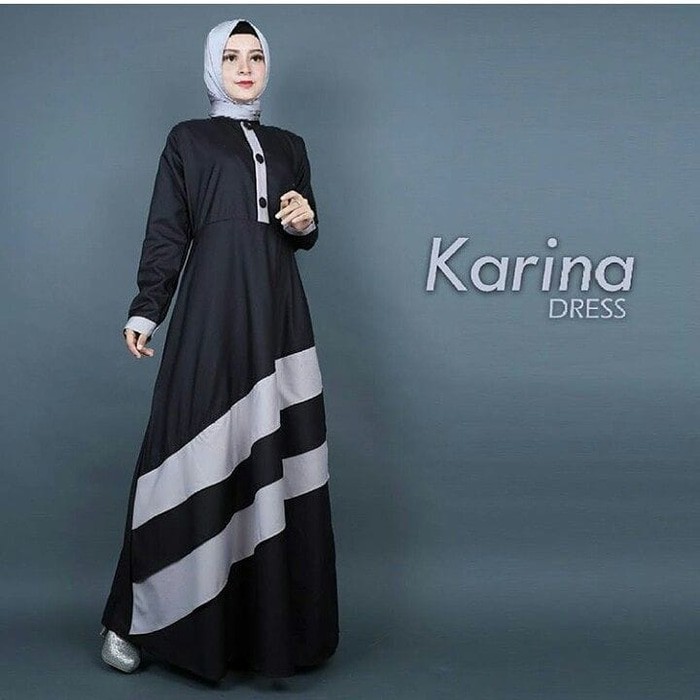 Karina Maxi Dress Gamis Baju Panjang Wanita Hijab Casual Modern Gamis