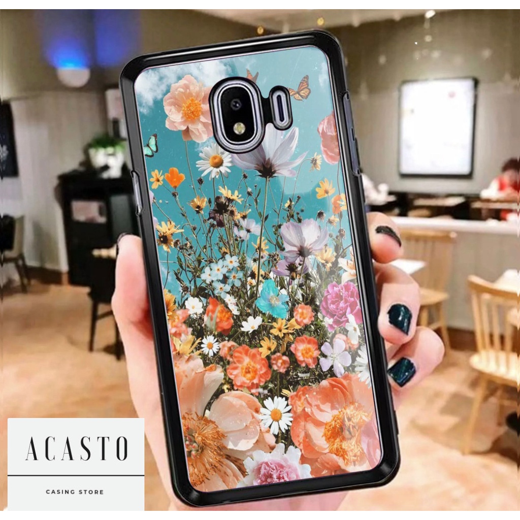 ACASTO Case Samsung J4 2018/ J2 Pro/ J2 Core motif fashion gambar flower art style 001 unik keren cu