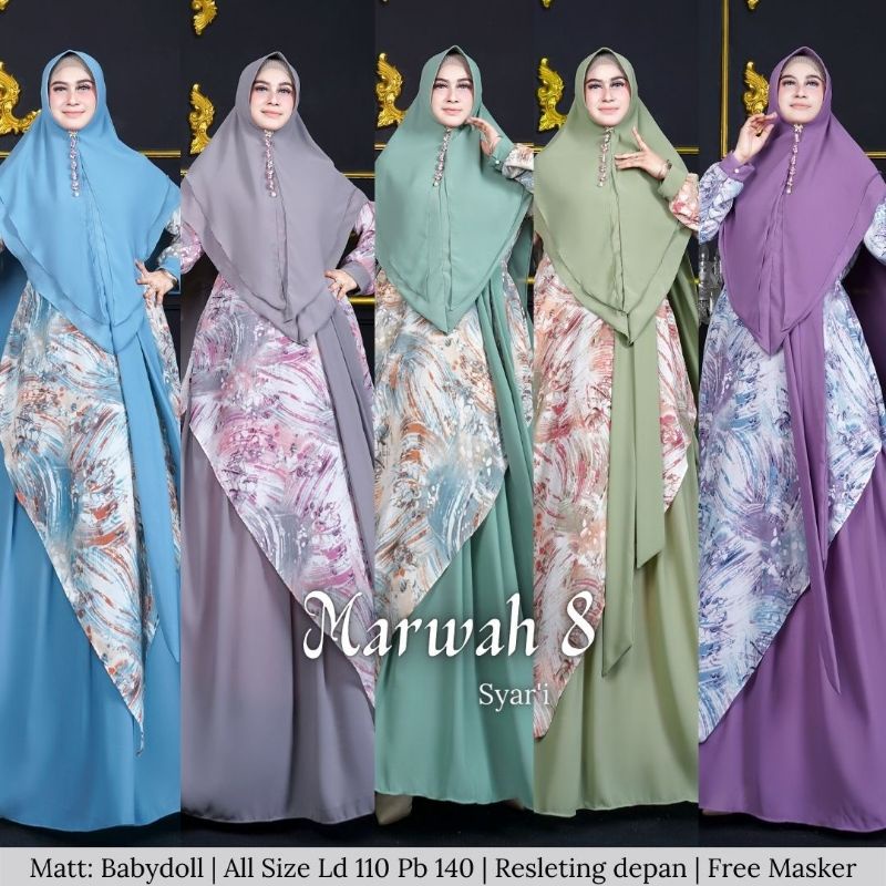 baju gamis wanita dress muslim terbaru Humaira99 Gamis syari set khimar syari Abstrak Marwah vol 81 
