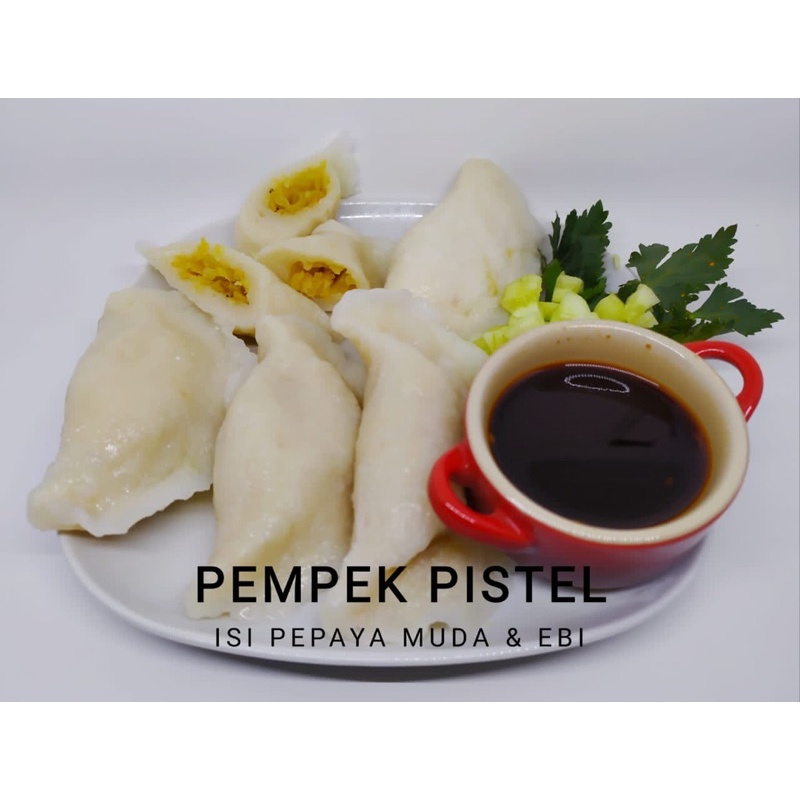 

pempek pistel kates pepaya muda ebi