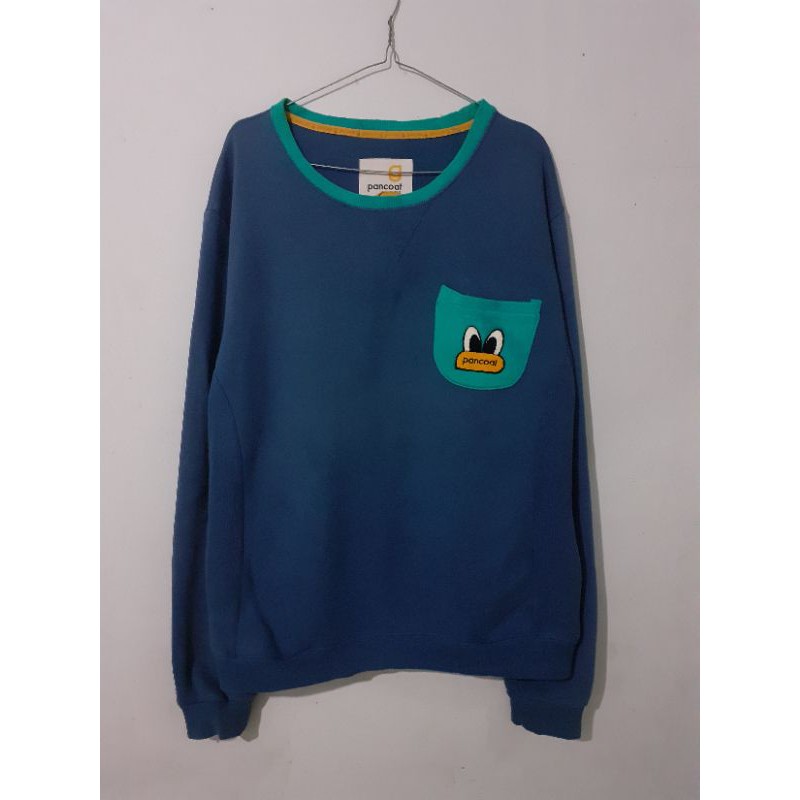 crewneck pancoat 2 tone poket