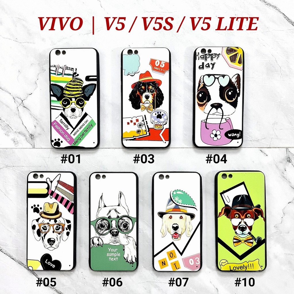 [ BUY 1 GET 1 FREE ] FDS - VIVO V5 V5S V5 LITE V7 V9 Y71 Y83 Y65 Y66 | cute DOG SERIES Soft Hard Case Embos UV