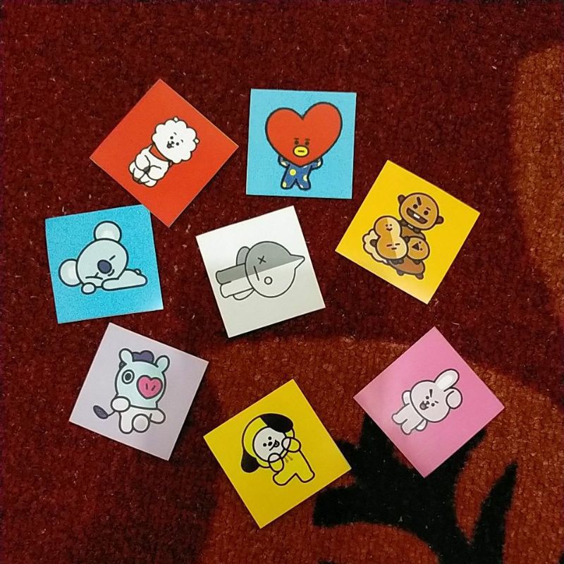 

Stiker BT21 Bulat | Koya | RJ | Shooky | Mang | Chimmy | Tata | Chooky