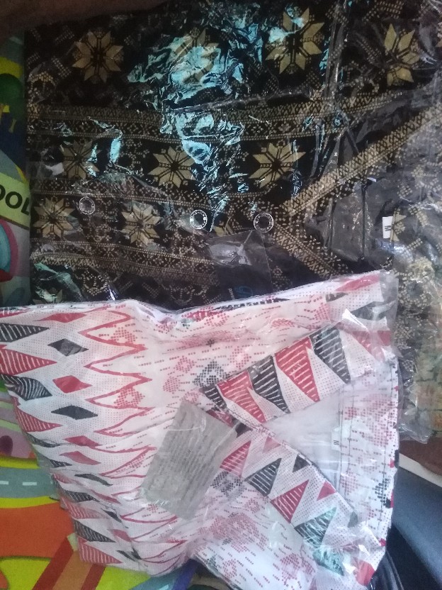 Trolistore Grosir Baju Batik Koko Motif Bintang Lima Pjg Lengan Panjang Sablon Emas Batik Muslim