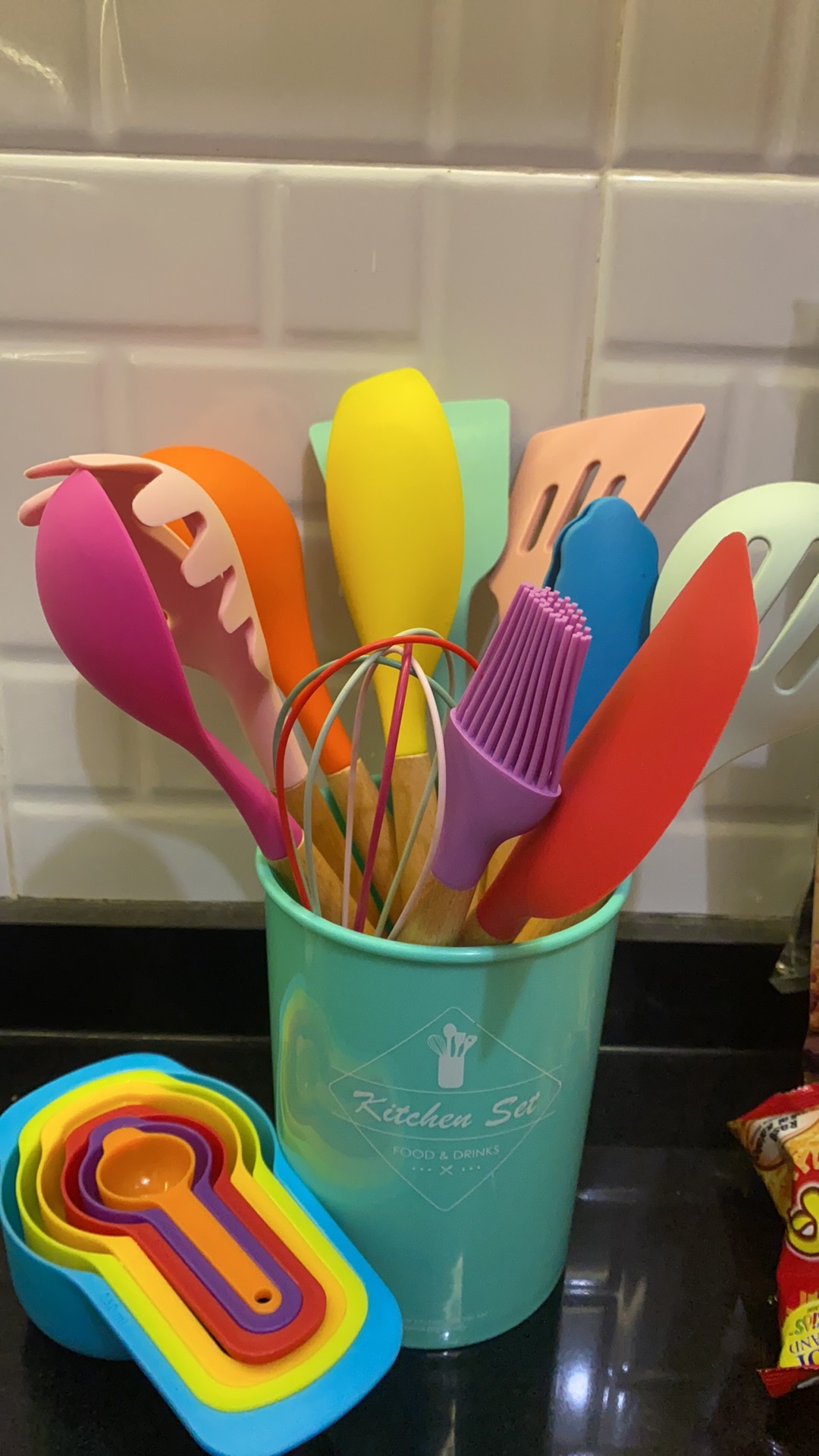 Sillicone Kayu Utensil Set 11 Pcs / Peralatan Masak Sutil Spatula Set Silikon