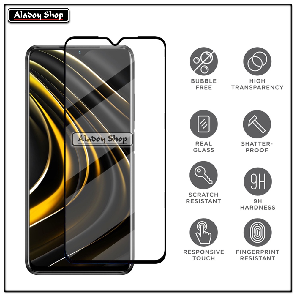 PAKET 3 IN 1 Tempered Glass Layar Xaiomi Poco M3 2020 Free Tempered Glass Camera dan Skin Carbon