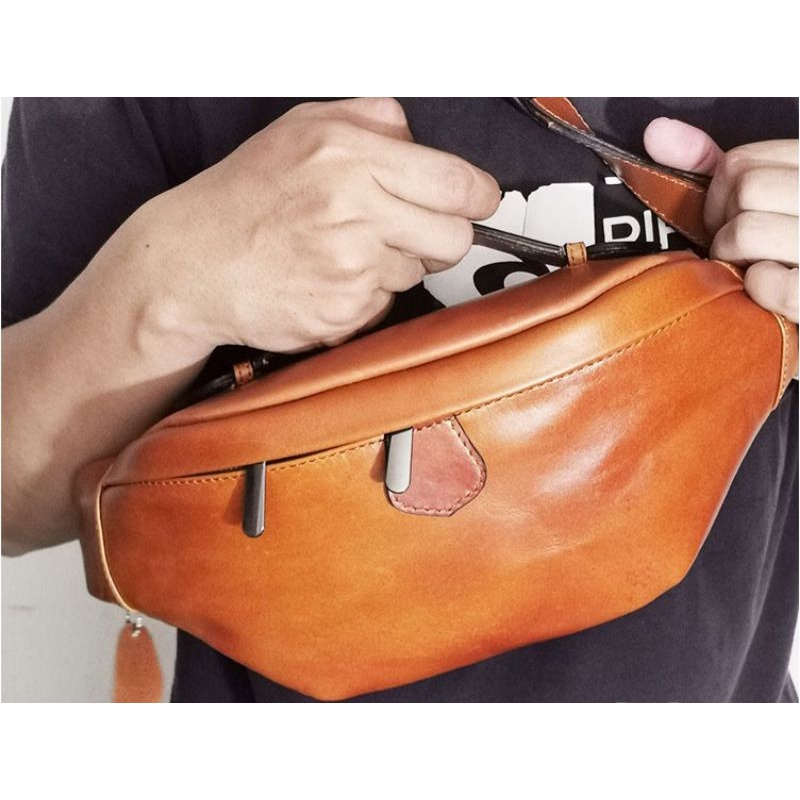 Tas Waistbag Kulit Asli