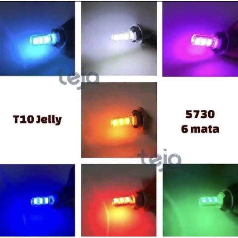 2pcs Lampu sein sen Jelly kedip Flash/diam T10 6Led 6mata 1set/2pcs