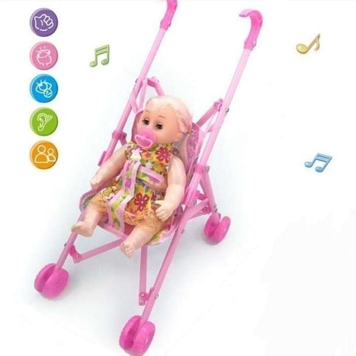 {RM} MAINAN ANAK DORONGAN BAYI BONEKA STROLLER MAINAN DORONGAN BAYI
