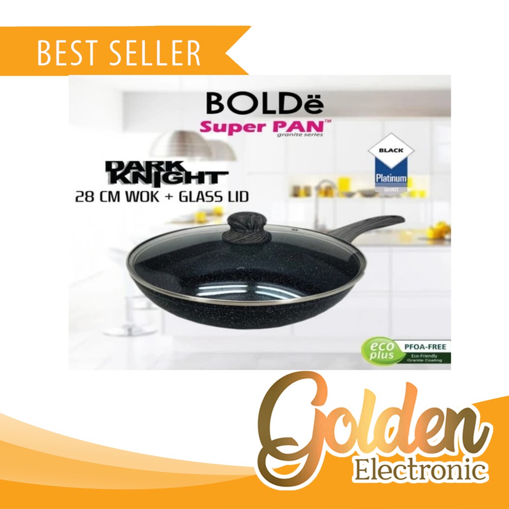 BOLDe Super Pan WOK 28cm + GLASS LID DARK KNIGHT / BOLDe 28cm WOK + GLASS LID DARK KNIGHT