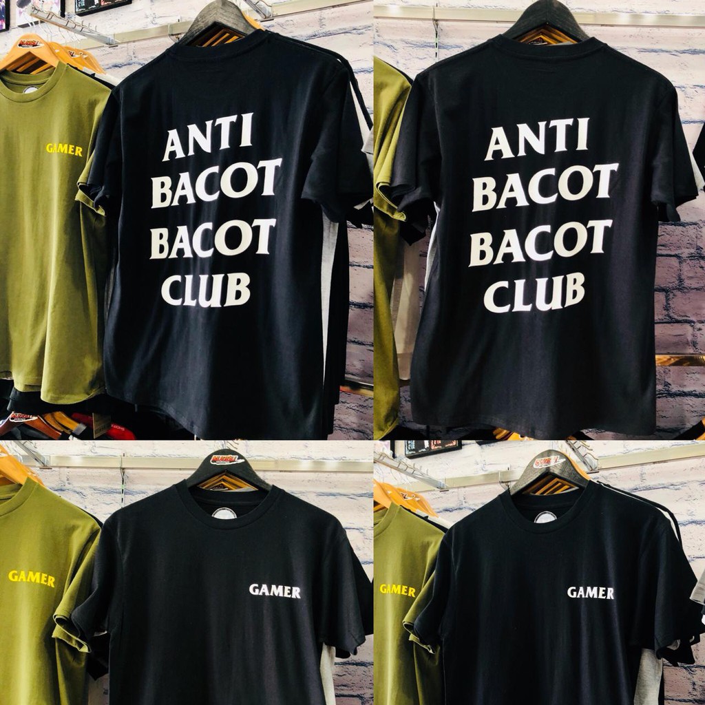 KAOS GAMER ANTI BACOT CLUB BLACK