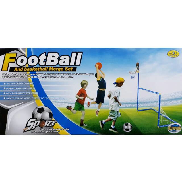 Football and Basketball Merge Set - Bola Basket Sepak Bola 2in1