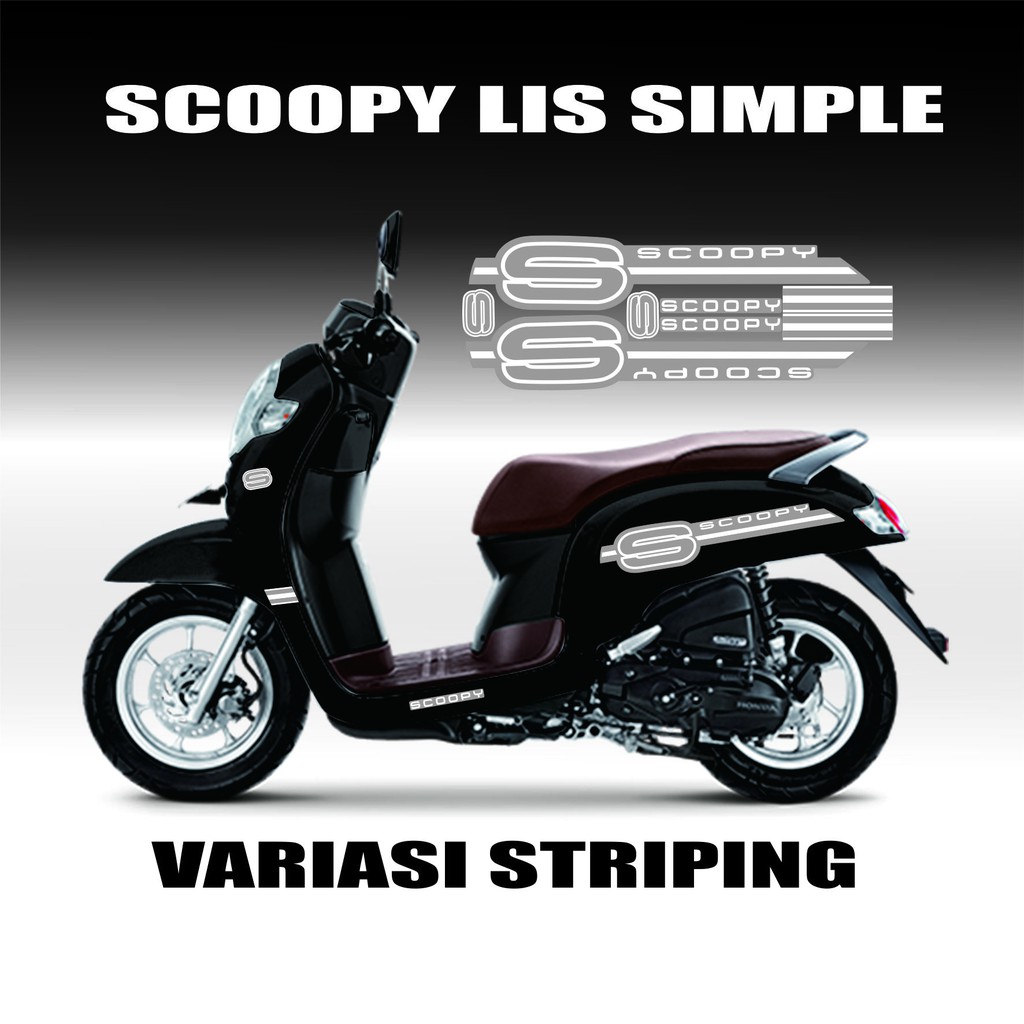 LIS STRIPING MOTOR SCOOPY VARIASI SIMPLE LIS ABU / SILVER