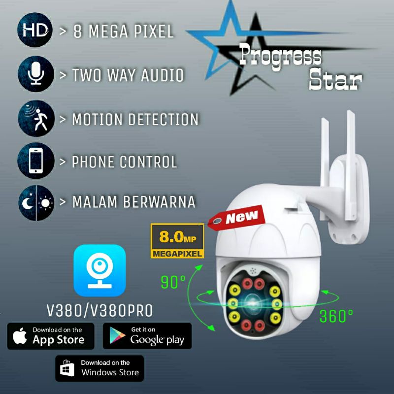 NEW IP CAM CCTV OUTDOOR PTZ PAN TILT SPEED DOME MALAM BERWARNA
