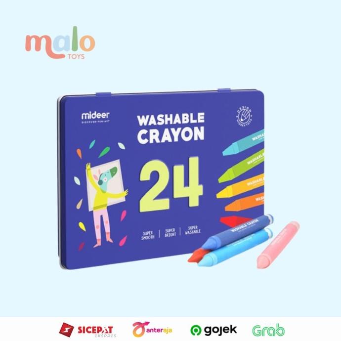 

MALOTOYS - Mideer Washable Crayons 24 Warna Crayon 24 Color Mewarnai