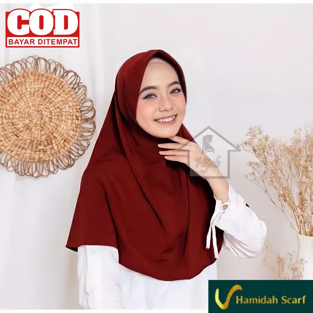 Hijab Bergo Oval Hamidah L,XL Jilbab Instan Hamidah  Kerudung Polos Hamidah Termurah Rumah Hija'b-1