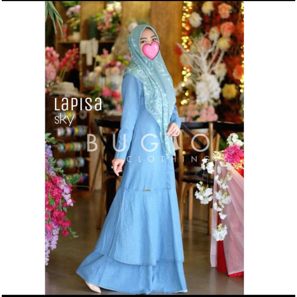 [BUGIO CLOTHING] GAMIS SYARI DENIM / DRESS CASUAL ONLY "LAPISA " By Bugio Clothing