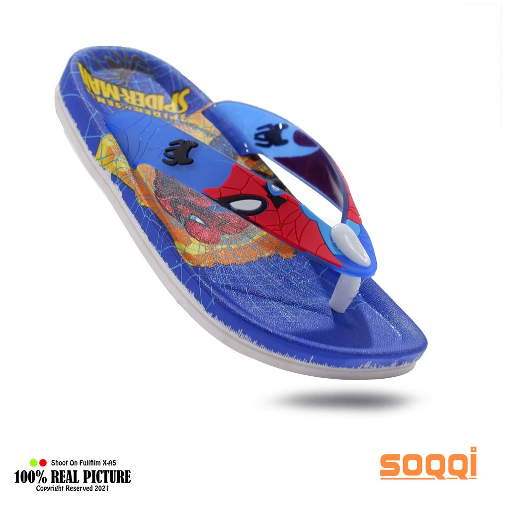 SANDAL JAPIT KARET IMPORT ANAK COWOK MOTIF SPIDERMAN 2015 4K SENDAL ANAK LAKI-LAKI PAUD Dan Tk IMPORT MURAH 24-35