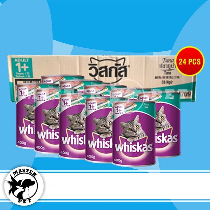 Makanan Basah Kucing Whiskas Kaleng Wetfod Grosir Dus Isi 24 PCS 400GR